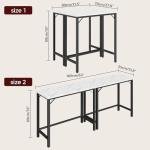 63-Inch Connectable Marble Bar Table with Metal Frame