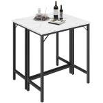63-Inch Connectable Marble Bar Table with Metal Frame