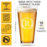 Custom Monogrammed Beer Glasses for Men
