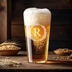 Custom Monogrammed Beer Glasses for Men