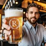 Custom Monogrammed Beer Glasses for Men