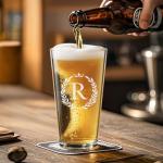 Custom Monogrammed Beer Glasses for Men