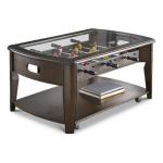 Walnut Foosball Game Coffee Table with Wheels