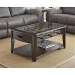 Walnut Foosball Game Coffee Table with Wheels