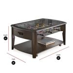 Walnut Foosball Game Coffee Table with Wheels