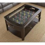 Walnut Foosball Game Coffee Table with Wheels