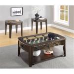 Walnut Foosball Game Coffee Table with Wheels
