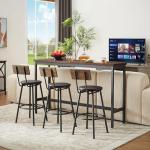 Elevon Long Bar Table Set with 3 Stools