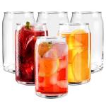 6 Pack 16 oz. Glass Can Shaped Cups