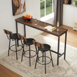 Elevon Long Bar Table Set with 3 Stools