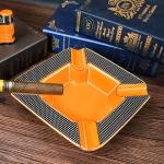 Outdoor Cigar Ashtray - Large Yellow 8" Square