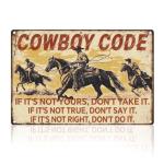 Western Cowboy Riding Horse Metal Tin Sign