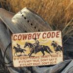 Western Cowboy Riding Horse Metal Tin Sign