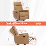 360 Swivel Rocker Recliner Chair for Adults