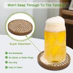 5-Pack Absorbent Wooden Coasters for Drinks