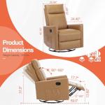 360 Swivel Rocker Recliner Chair for Adults