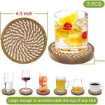 5-Pack Absorbent Wooden Coasters for Drinks