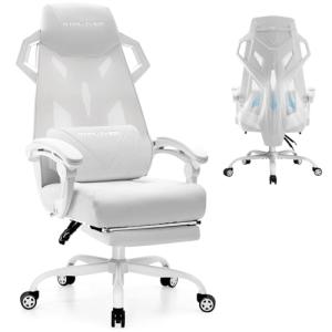 Ergonomic Gaming Chair with Adjustable Footrest