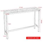 Mr IRONSTONE 53" White Marble Pub Bar Table