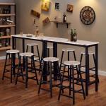 Mr IRONSTONE 53" White Marble Pub Bar Table