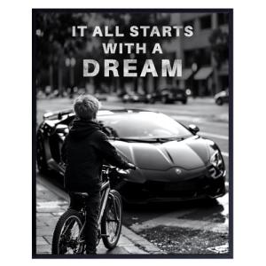 Motivational Man Cave Wall Decor with Quotes