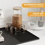 Silicone Coffee Bar Mat with Raised Edges