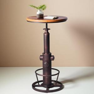 Vintage Height Adjustable Bar Table with Swivel Top