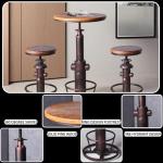 Vintage Height Adjustable Bar Table with Swivel Top
