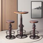 Vintage Height Adjustable Bar Table with Swivel Top