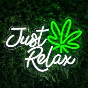 Just Relax Neon Sign for Man Cave Decor