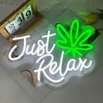 Just Relax Neon Sign for Man Cave Decor