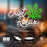 Just Relax Neon Sign for Man Cave Decor