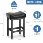 Set of 2 Black Counter Height Bar Stools