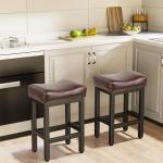 Set of 2 Black Counter Height Bar Stools