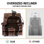 Big & Tall Oversized Recliner Chair in Brown