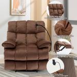 Big & Tall Oversized Recliner Chair in Brown
