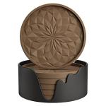 Silicone Coaster Set with Holder - 6 Pack