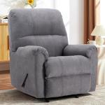 CANMOV Grey Rocker Recliner with Overstuffed Comfort