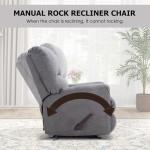 CANMOV Grey Rocker Recliner with Overstuffed Comfort