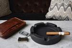 Large 9" Unbreakable Silicone Cigar Ashtray - Black