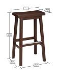 Walnut Saddle-Seat Barstool Set of 2