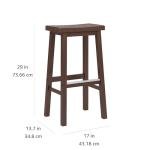 Walnut Saddle-Seat Barstool Set of 2