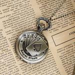 Bronze Poker Cards Quartz Pocket Watch Necklace Gift