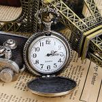 Bronze Poker Cards Quartz Pocket Watch Necklace Gift