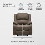 Brown Microfiber Manual Recliner Sofa Chair