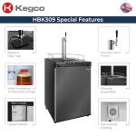 Kegco Black Stainless Steel Keg Dispenser with Faucet