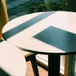 Leopard Round Bar Table with Silver Legs