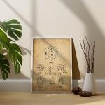 Vintage D20 Dice Art Print for Game Room