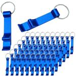 100 Pcs Blue Aluminum Bottle Opener Keychains