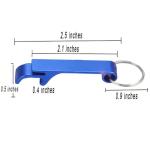 100 Pcs Blue Aluminum Bottle Opener Keychains